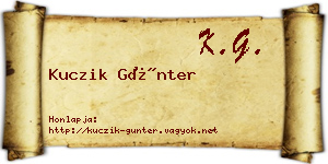 Kuczik Günter névjegykártya